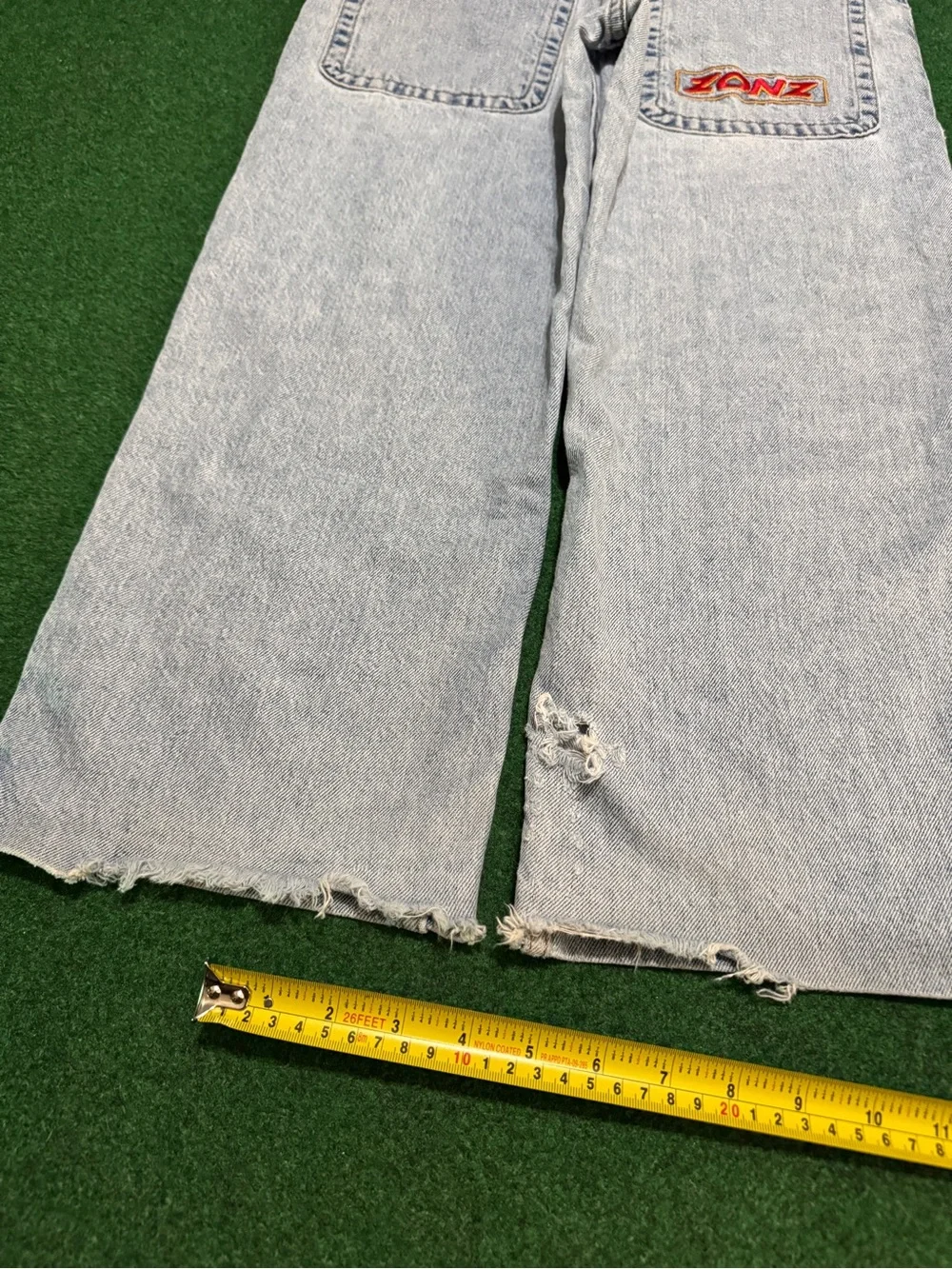 Zonz Super Baggy Jeans Vintage Boys 27x24 Husky RARE JNCO Light Wash Skater Wide